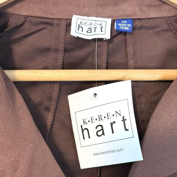 Keren Hart Lightweight Brown Long Jacket Size XS NWT - Picture 2 of 6